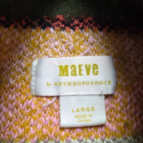 L Maeve by Anthropologie Carol multicolor stripe turtleneck sweater - Picture 4 of 9